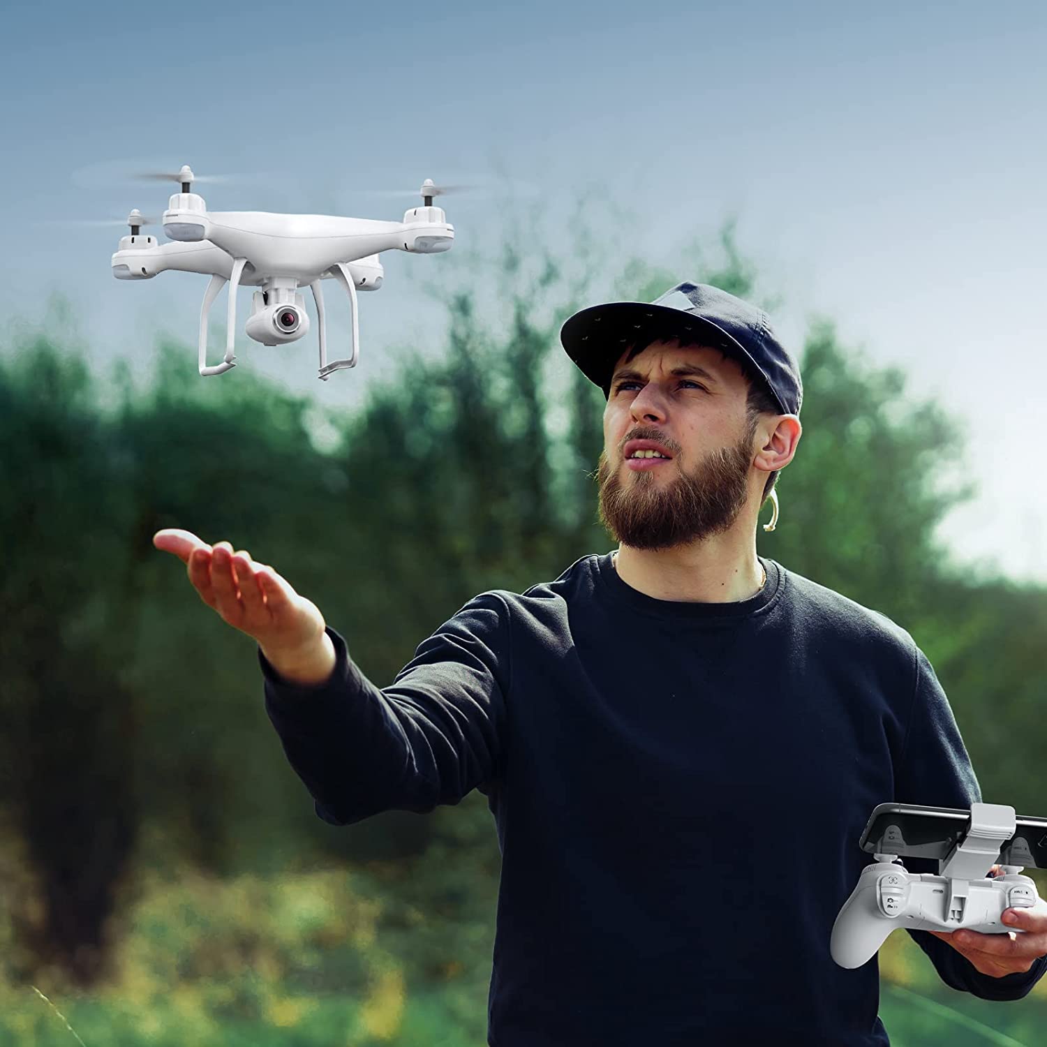 Potensic Dron T25 con cámara 2K para adultos, dron GPS RC FPV con video en vivo WiFi, retorno automático a casa, retención de altitud, sígueme, camino de vuelo personalizado, 2 baterías de dron y estuche de transporte - Imagen 6