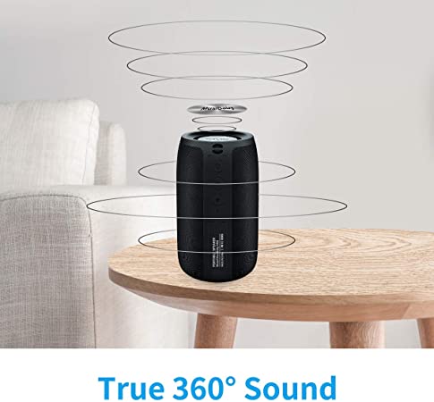 Altavoz Bluetooth, altavoces MusiBaby, al aire libre, portátil, impermeable, altavoz inalámbrico, doble emparejamiento, Bluetooth 5.0, estéreo fuerte, graves en auge, 1500 minutos de reproducción para el hogar, fiesta (negro, M68) - Imagen 2