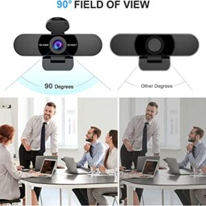 Cámara web 1080P con micrófono, cámara web EMEET C960, cámara web de transmisión de 2 micrófonos con cubierta de privacidad, cámara de computadora de visión de 90°, cámara web USB Plug & Play para llamadas/conferencias, zoom/Skype/YouTube, laptop/escritorio