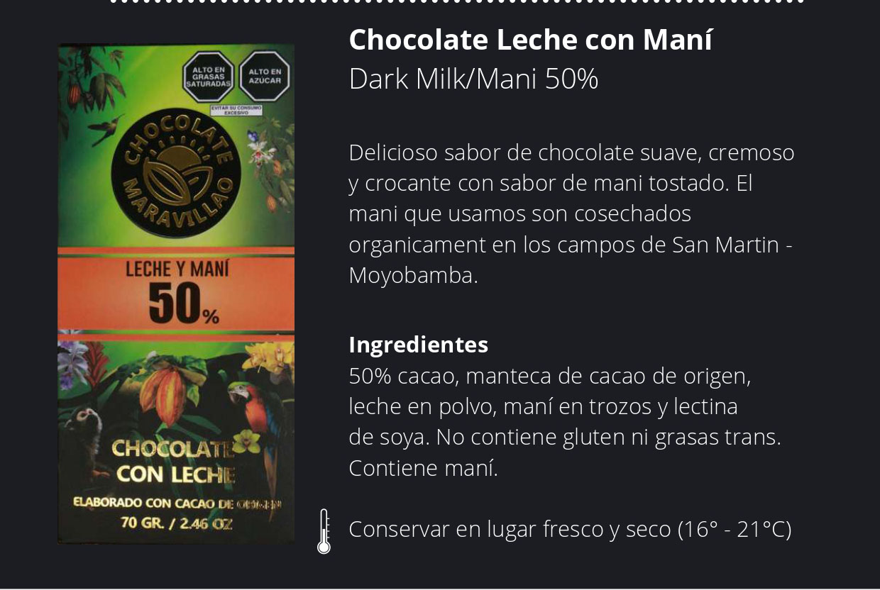 Chocolate Leche con Mani