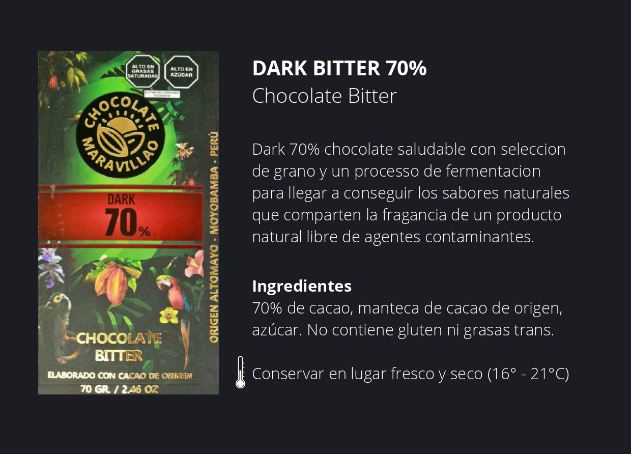 CHOCOLATE DARK BITTER 70%