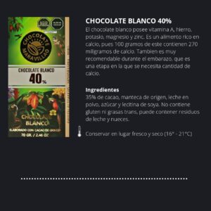 CHOCOLATE BLANCO 40%