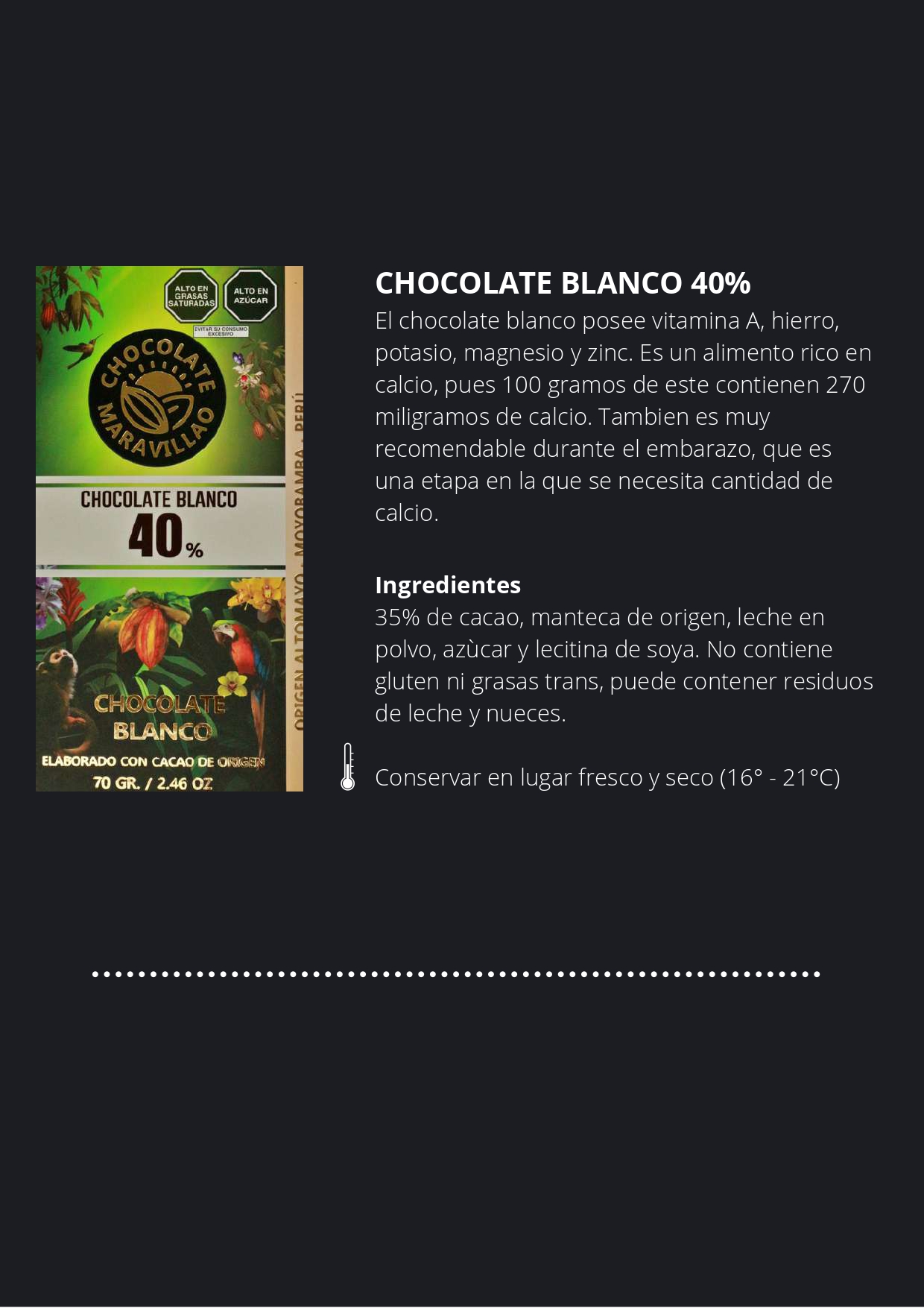 CHOCOLATE BLANCO 40%